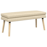 vidaXL Dubbel-lager bänk Gräddvit 110 x 40 x 47 cm Tyg