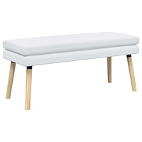 vidaXL Dubbel-lager bänk Vit 110 x 40 x 47 cm Tyg
