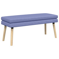 vidaXL Dubbel-lager bänk Jeansblå 110 x 40 x 47 cm Tyg