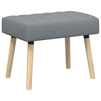 vidaXL Kanalstoppad Bänk Ljusgrå 60 x 40 x 45 cm Tyg