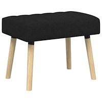 vidaXL Kanalstoppad Bänk Svart 60 x 40 x 45 cm Tyg