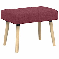 vidaXL Kanalstoppad Bänk Vinröd 60 x 40 x 45 cm Tyg