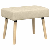 vidaXL Kanalstoppad Bänk Gräddvit 60 x 40 x 45 cm Tyg