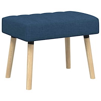 vidaXL Kanalstoppad Bänk Blå 60 x 40 x 45 cm Tyg