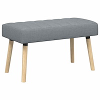 vidaXL Kanalstoppad Bänk Ljusgrå 80 x 40 x 46 cm Tyg