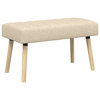vidaXL Kanalstoppad Bänk Gräddvit 80 x 40 x 46 cm Tyg