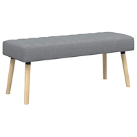vidaXL Kanalstoppad Bänk Ljusgrå 110 x 40 x 46 cm Tyg