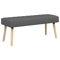 vidaXL Kanalstoppad Bänk Mörkgrå 110 x 40 x 46 cm Tyg