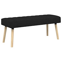 vidaXL Kanalstoppad Bänk Svart 110 x 40 x 46 cm Tyg