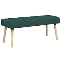 vidaXL Kanalstoppad Bänk Mörkgrön 110 x 40 x 46 cm Tyg