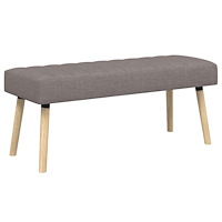 vidaXL Kanalstoppad Bänk Taupe 110 x 40 x 46 cm Tyg