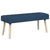 vidaXL Kanalstoppad Bänk Blå 110 x 40 x 46 cm Tyg
