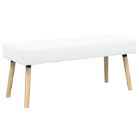 vidaXL Kanalstoppad Bänk Vit 110 x 40 x 46 cm Tyg