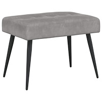 vidaXL Bänk med knappar Ljusgrå 60 x 40 x 45 cm Sammet