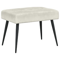 vidaXL Bänk med knappar Gräddvit 60 x 40 x 45 cm Sammet