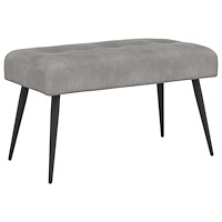 vidaXL Bänk med knappar Ljusgrå 80 x 40 x 46 cm Sammet