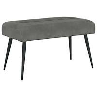 vidaXL Bänk med knappar Mörkgrå 80 x 40 x 46 cm Sammet