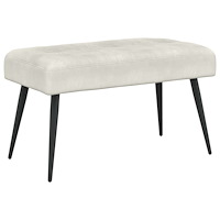vidaXL Bänk med knappar Gräddvit 80 x 40 x 46 cm Sammet