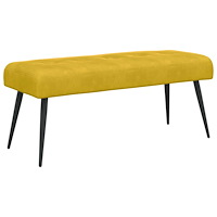 vidaXL Bänk med knappar Gul 110 x 40 x 46 cm Sammet