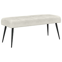 vidaXL Bänk med knappar Gräddvit 110 x 40 x 46 cm Sammet