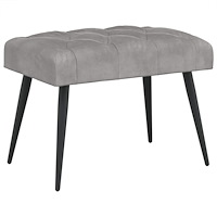 vidaXL Bänk med knappar Ljusgrå 60 x 40 x 45 cm Sammet