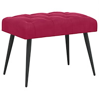 vidaXL Bänk med knappar Vinröd 60 x 40 x 45 cm Sammet