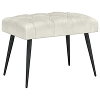 vidaXL Bänk med knappar Gräddvit 60 x 40 x 45 cm Sammet