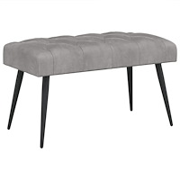vidaXL Bänk med knappar Ljusgrå 80 x 40 x 46 cm Sammet