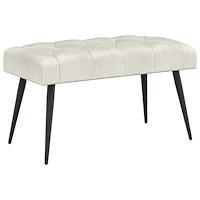 vidaXL Bänk med knappar Gräddvit 80 x 40 x 46 cm Sammet