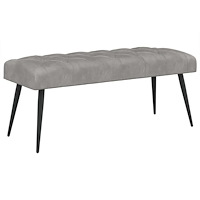 vidaXL Bänk med knappar Ljusgrå 110 x 40 x 46 cm Sammet
