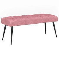 vidaXL Bänk med knappar Rosa 110 x 40 x 46 cm Sammet