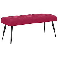 vidaXL Bänk med knappar Vinröd 110 x 40 x 46 cm Sammet