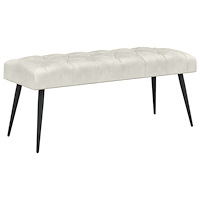vidaXL Bänk med knappar Gräddvit 110 x 40 x 46 cm Sammet