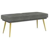 vidaXL Dubbel-lager bänk Mörkgrå 120 x 45 x 46 cm Sammet