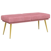vidaXL Dubbel-lager bänk Rosa 120 x 45 x 46 cm Sammet