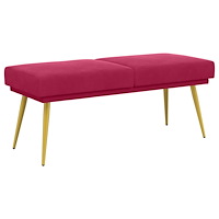 vidaXL Dubbel-lager bänk Vinröd 120 x 45 x 46 cm Sammet