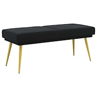 vidaXL Dubbel-lager bänk Svart 120 x 45 x 46 cm Sammet