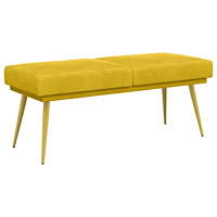 vidaXL Dubbel-lager bänk Gul 120 x 45 x 46 cm Sammet
