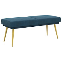 vidaXL Dubbel-lager bänk Blå 120 x 45 x 46 cm Sammet