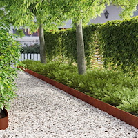 vidaXL Kant för gräsmatta 30 pcs 103 x 15 cm Stål Rostig