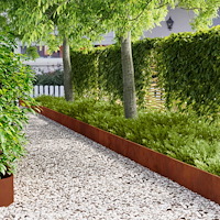 vidaXL Kant för gräsmatta 20 pcs 103 x 25 cm Stål Rostig
