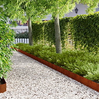 vidaXL Kant för gräsmatta 30 pcs 103 x 15 cm Stål Rostig