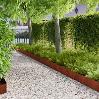 vidaXL Kant för gräsmatta 10 pcs 103 x 20 cm Stål Rostig