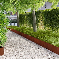 vidaXL Kant för gräsmatta 20 pcs 103 x 25 cm Stål Rostig