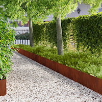 vidaXL Kant för gräsmatta 20 pcs 103 x 30 cm Stål Rostig