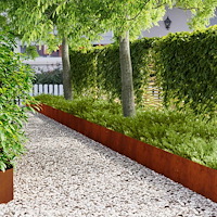 vidaXL Kant för gräsmatta 20 pcs 100 x 30 cm Stål Rostig