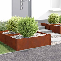 vidaXL Kant för gräsmatta 4 pcs 100 x 60 x 35 cm Stål Rostig