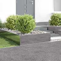 vidaXL Kant för gräsmatta 4 pcs 100 x 100 x 35 cm Stål Silver
