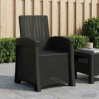 vidaXL Reclining gardenstol i rottinglook Antracit PP