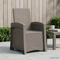 vidaXL Reclining gardenstol i rottinglook Ljusgrå PP
